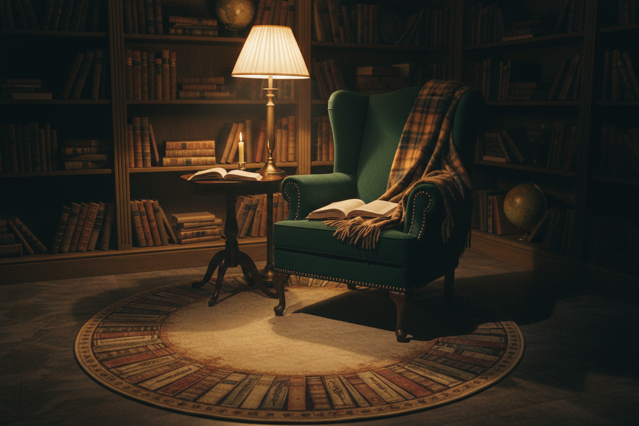 How to Style a Round Rug in a Reading Nook