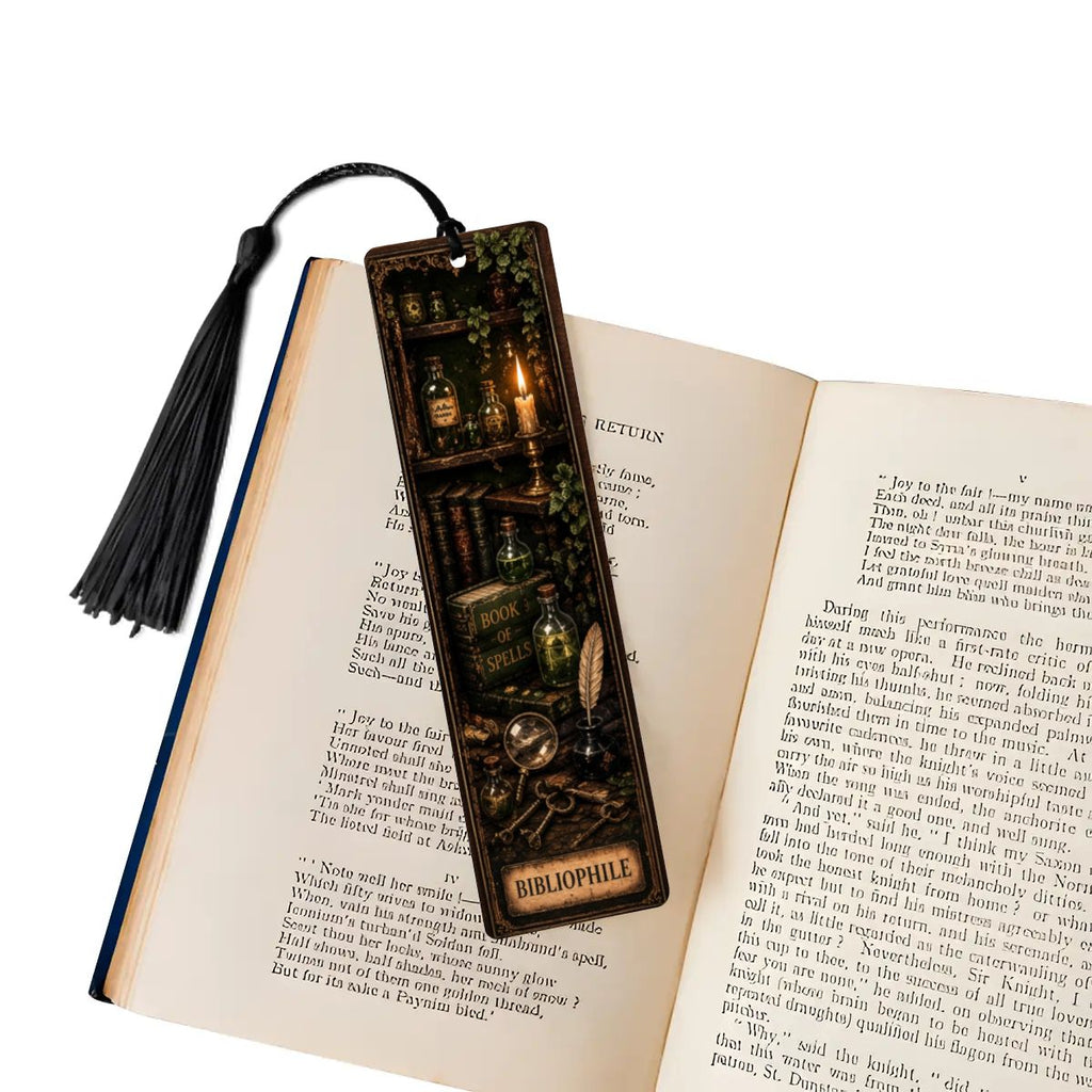 Bibliophile Gothic Wooden Bookmark
