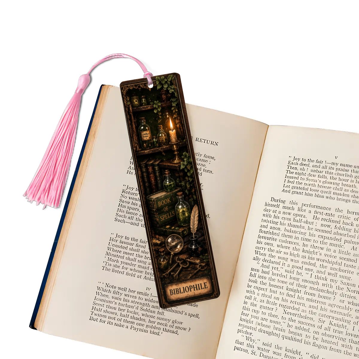 Bibliophile Gothic Wooden Bookmark