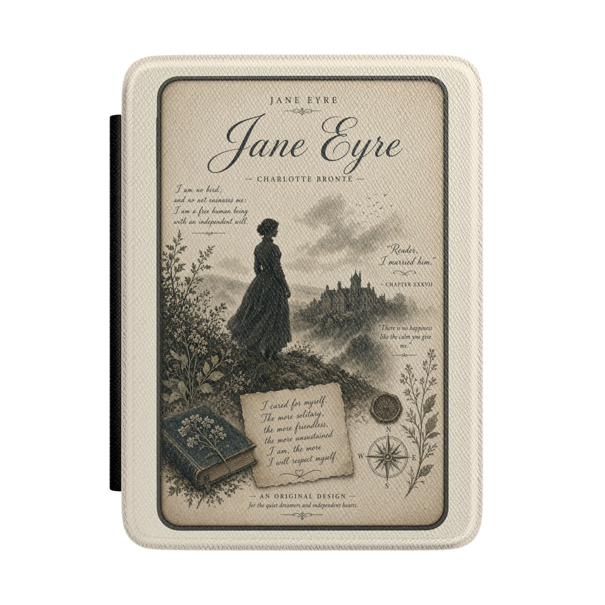 Jane Eyre Vintage Illustration Kindle Case — Classic Literary eReader Cover