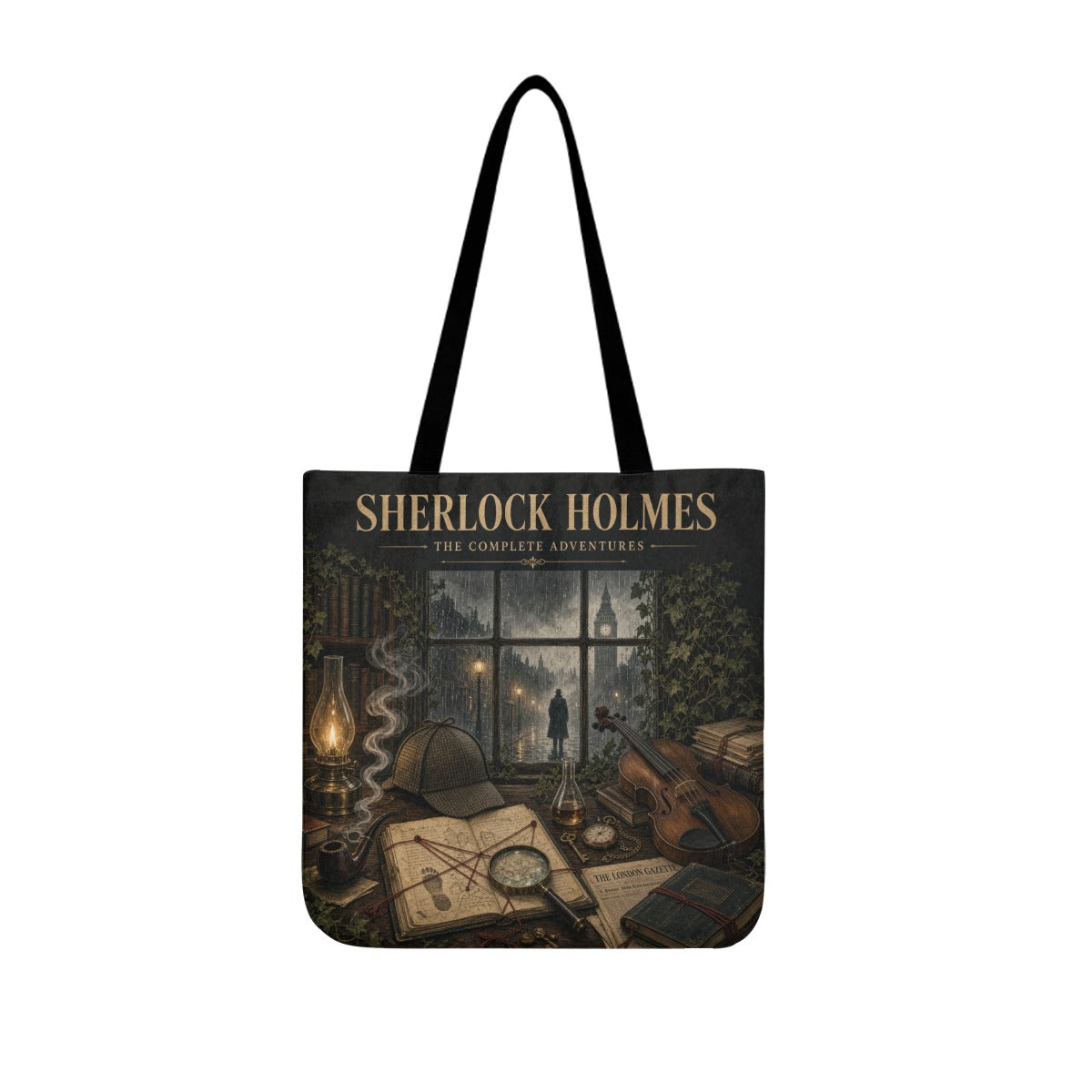 Sherlock Holmes Literary Canvas Tote Bag