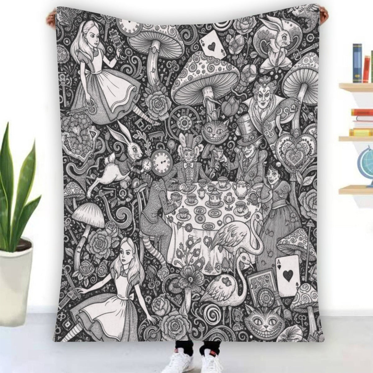 Wonderland Flannel Throw Blanket