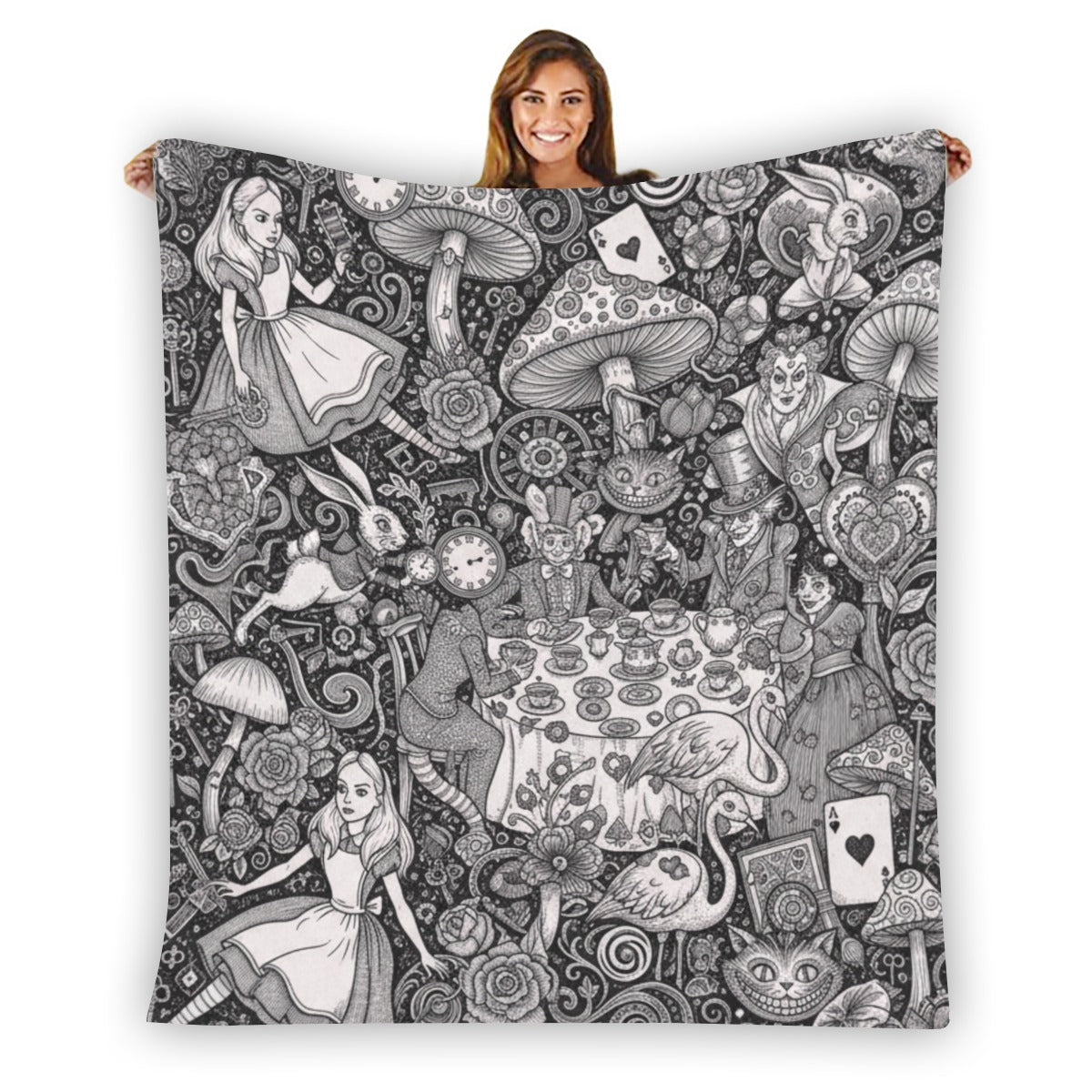 Wonderland Flannel Throw Blanket