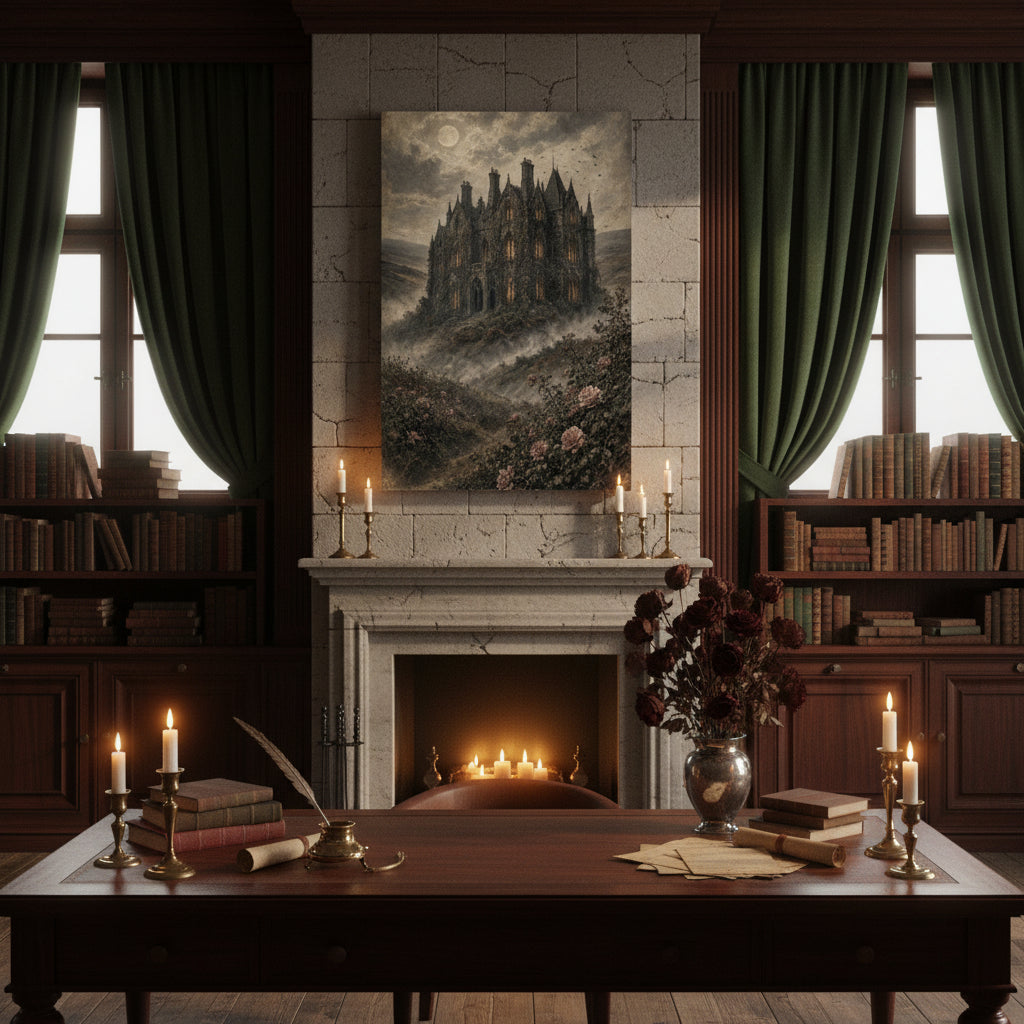 Thornfield Hall Art Print — Jane Eyre Gothic Dark Academia Wall Art