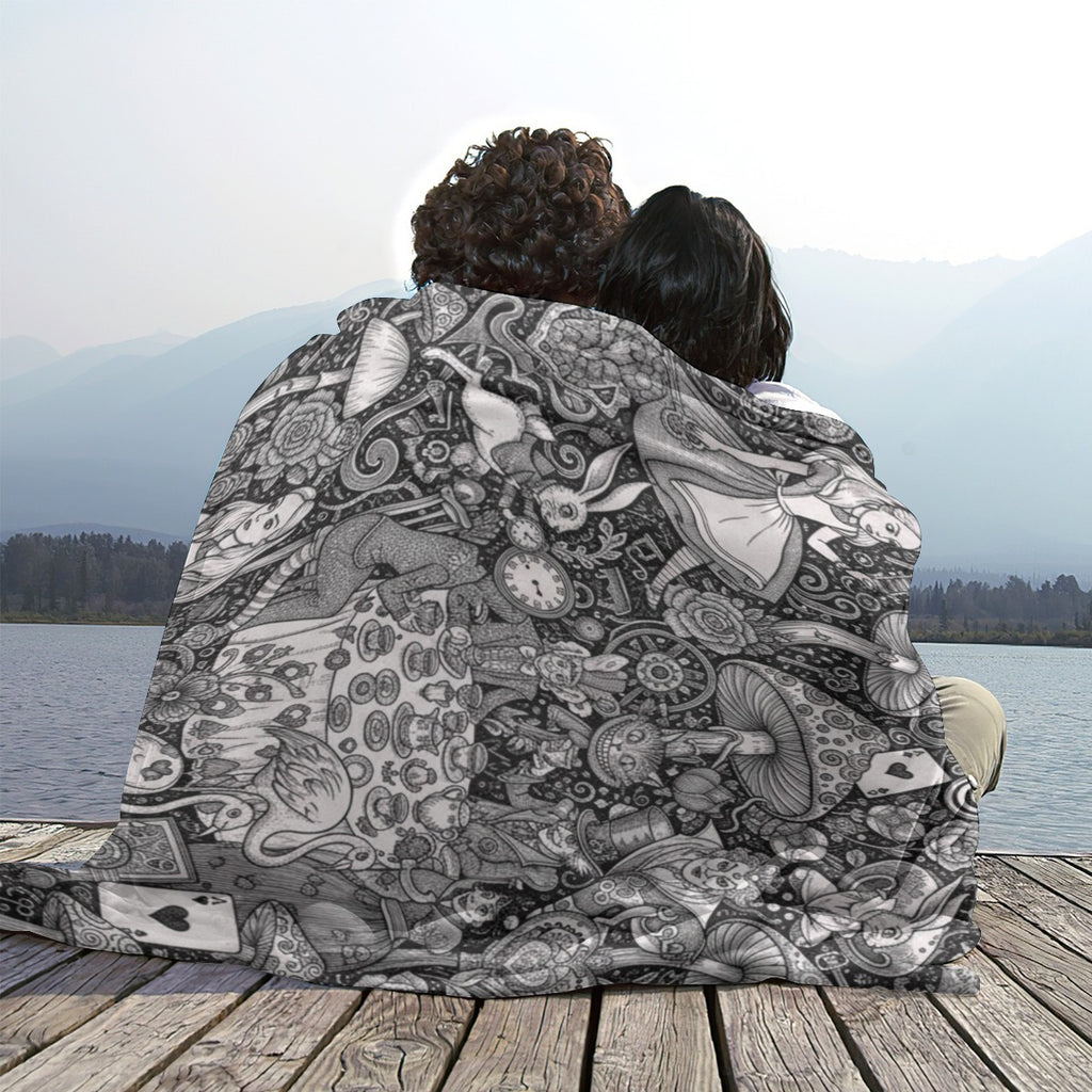 Wonderland Flannel Throw Blanket