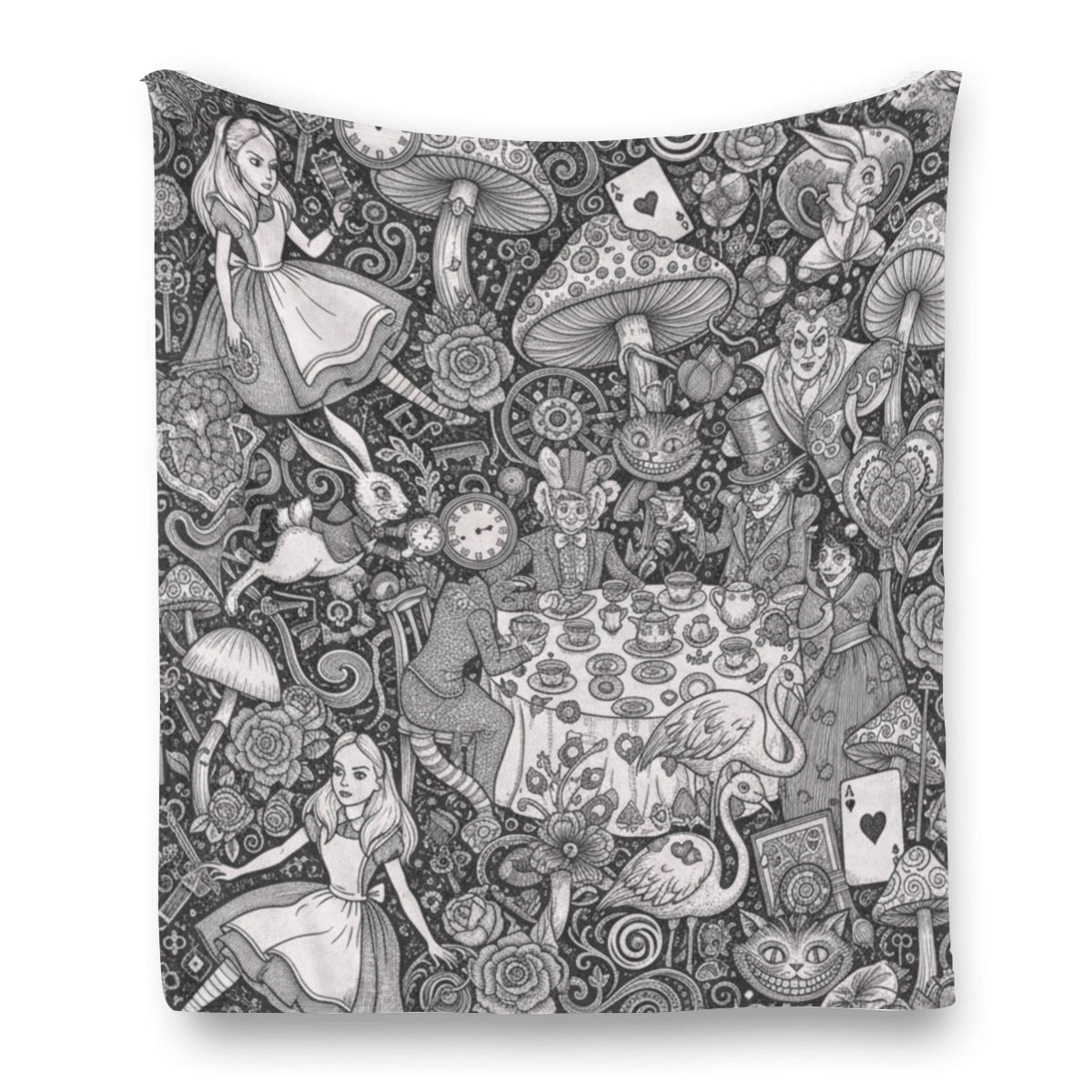 Wonderland Flannel Throw Blanket