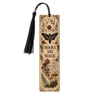 Books Are Magic Botanical Wooden Bookmark