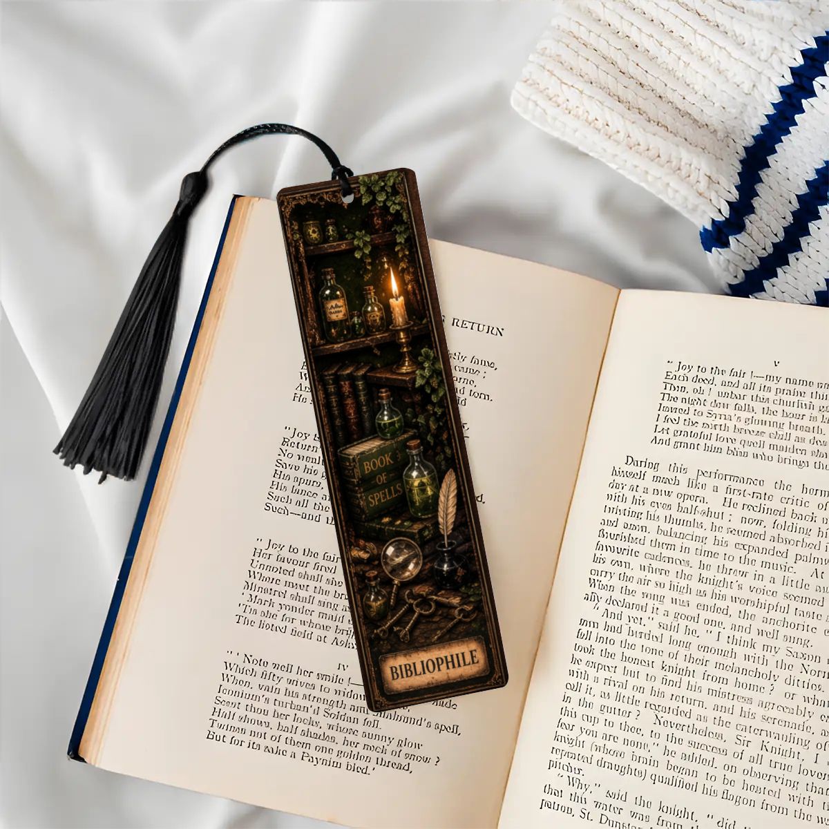 Bibliophile Gothic Wooden Bookmark