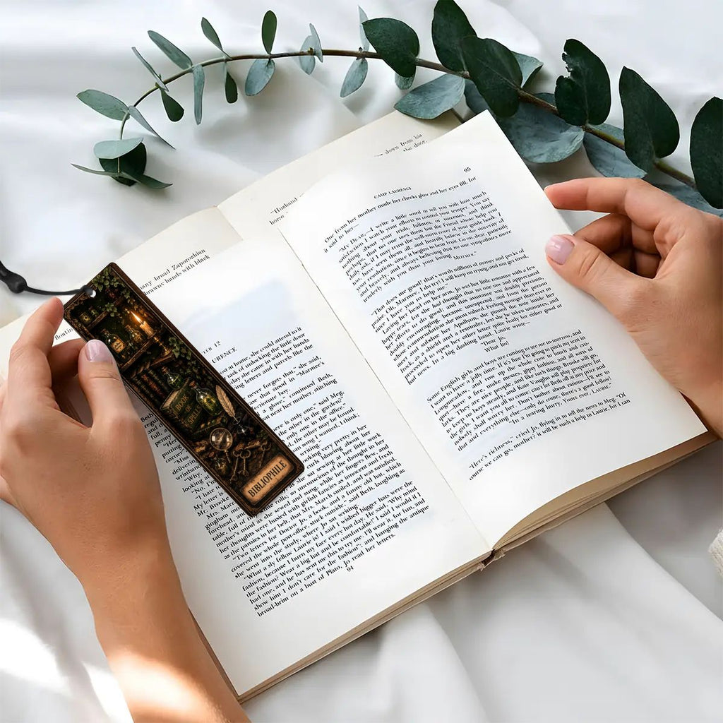 Bibliophile Gothic Wooden Bookmark
