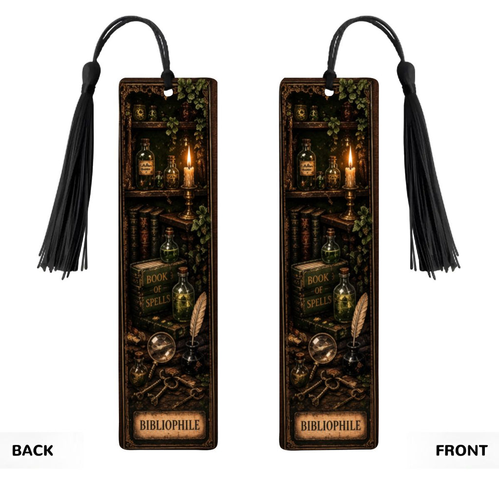 Bibliophile Gothic Wooden Bookmark