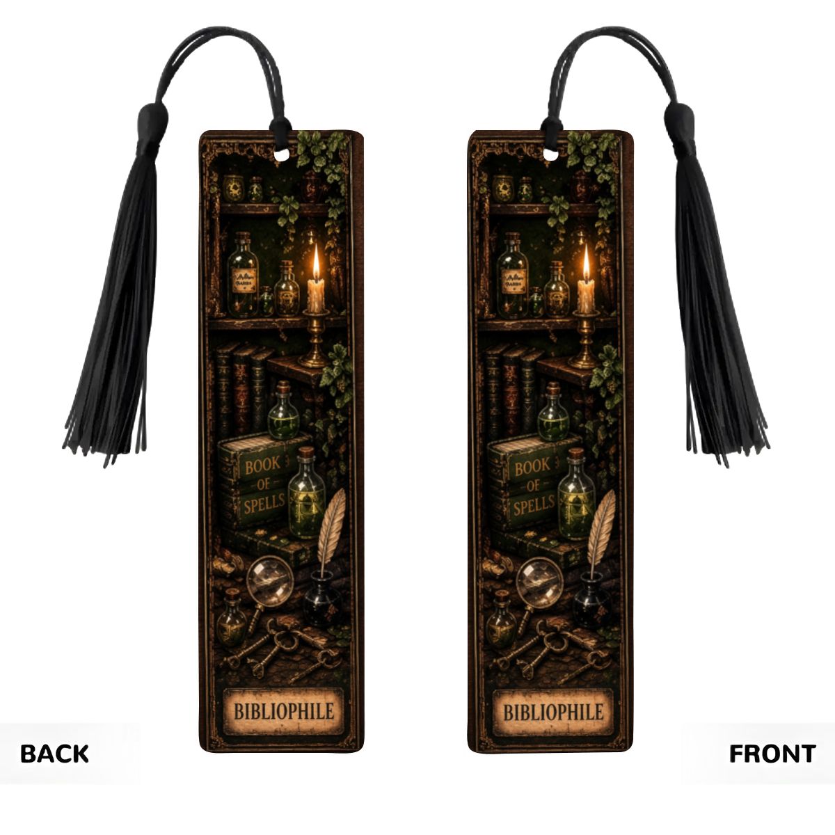 Bibliophile Gothic Wooden Bookmark