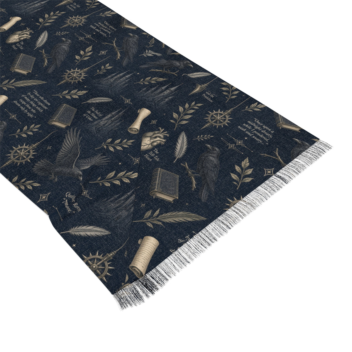 Nevermore Scarf — Dark Feather & Starlight Wrap