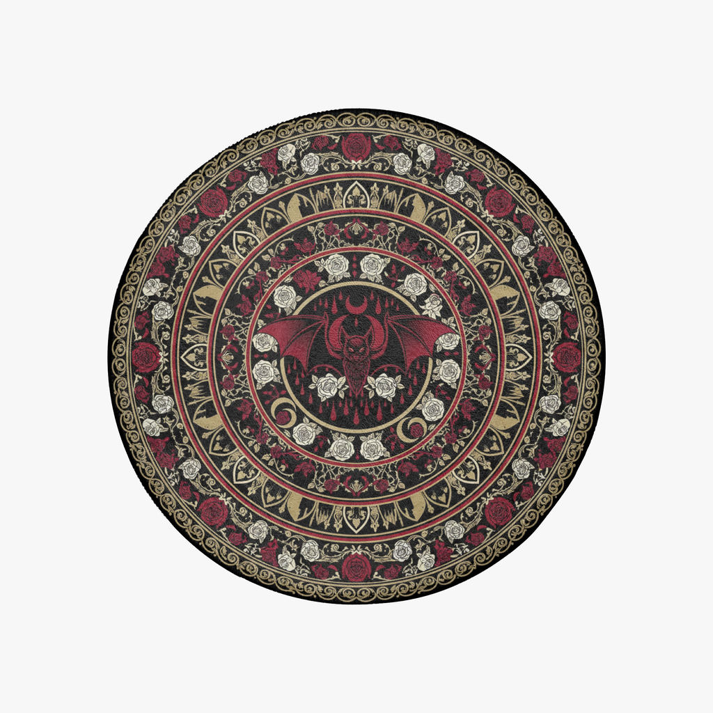 Dracula Crimson Sigil Round Rug