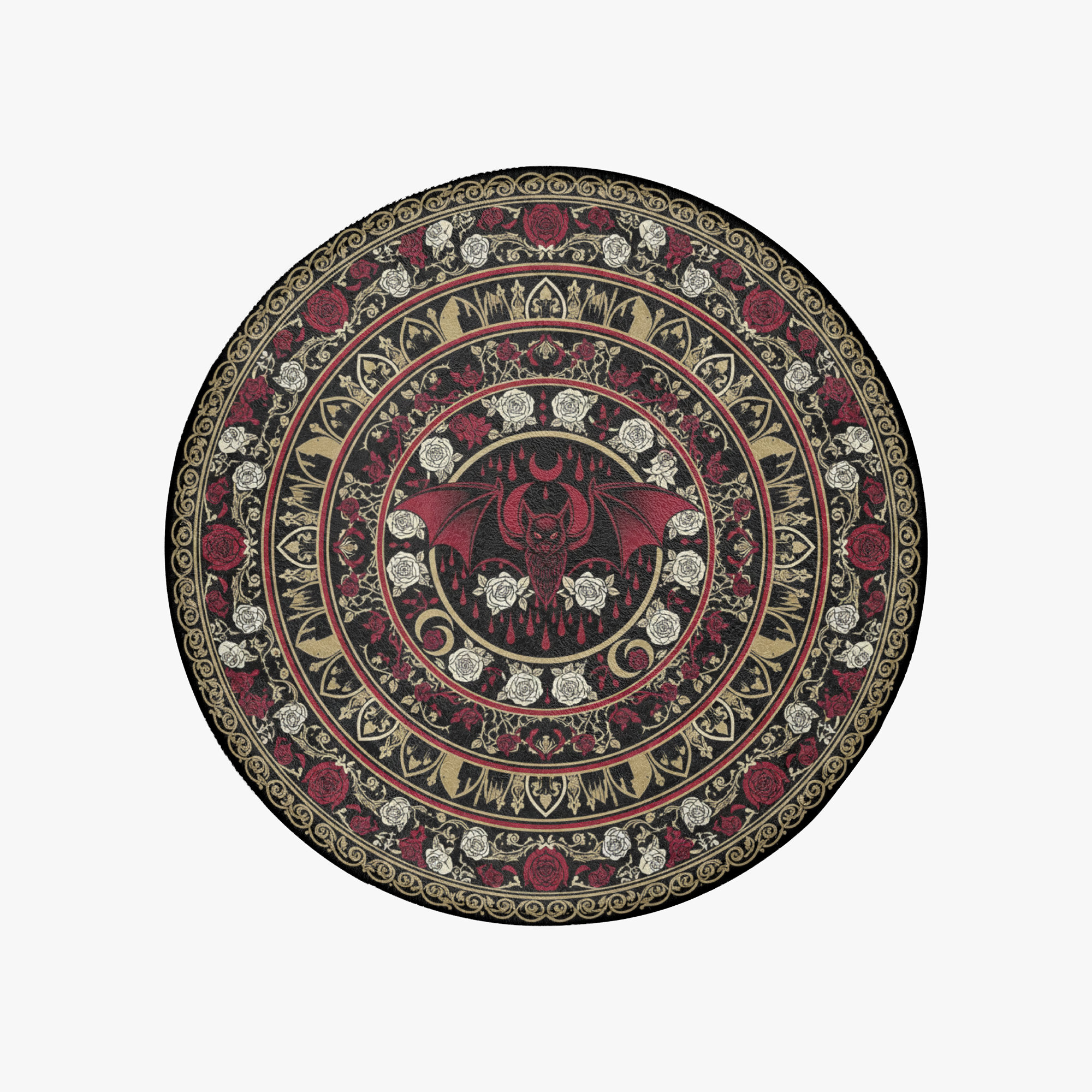Dracula Crimson Sigil Round Rug