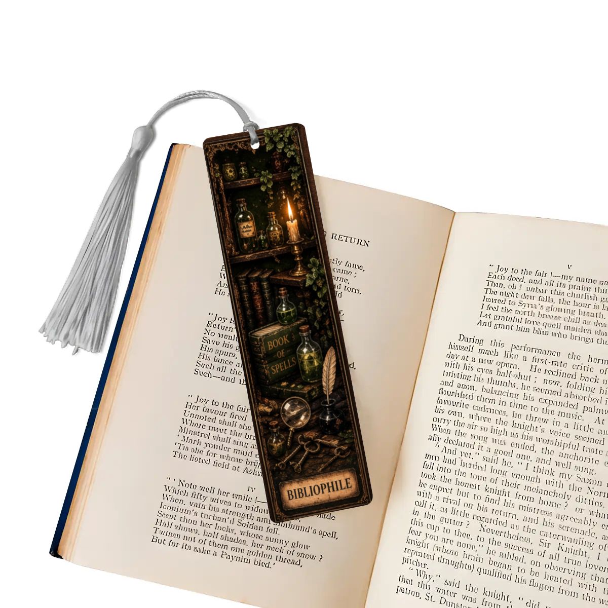 Bibliophile Gothic Wooden Bookmark