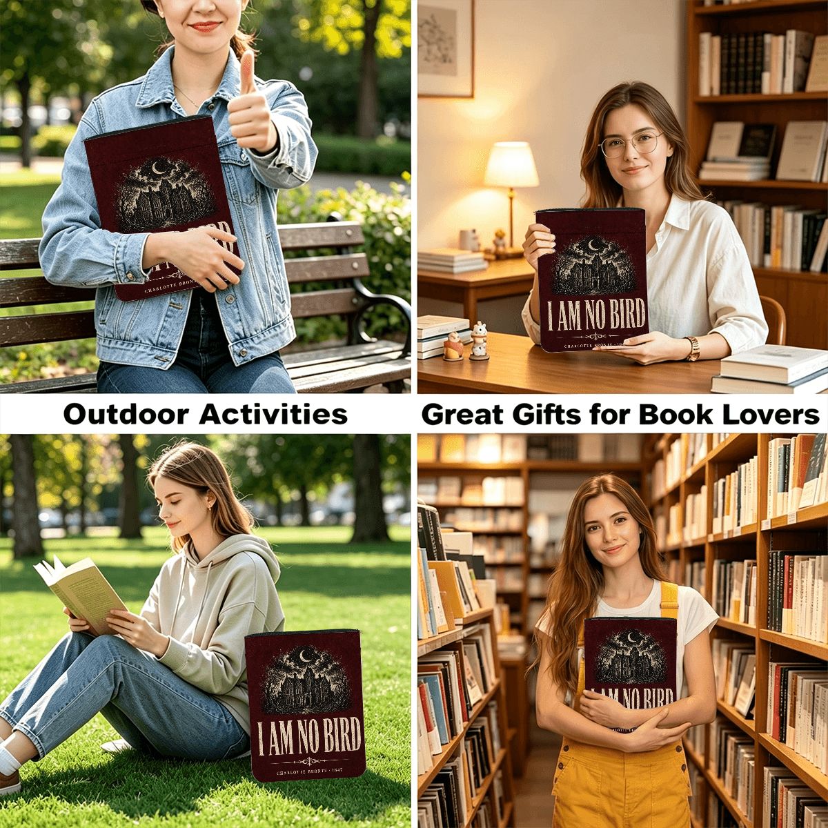 I Am No Bird Book Sleeve — Jane Eyre Zippered Case