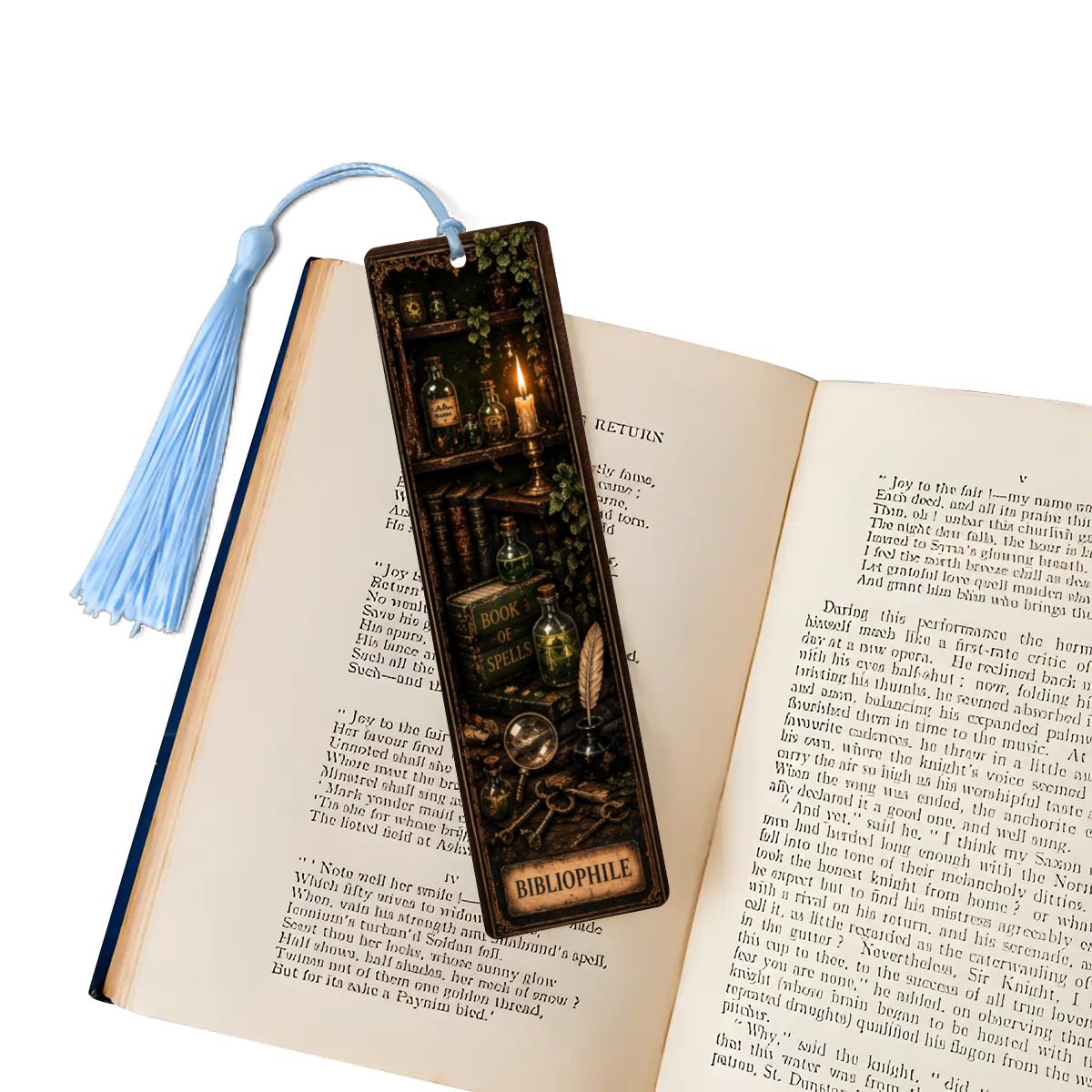 Bibliophile Gothic Wooden Bookmark