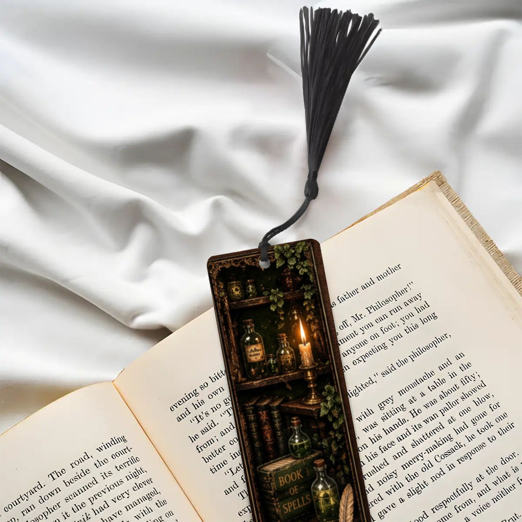 Bibliophile Gothic Wooden Bookmark