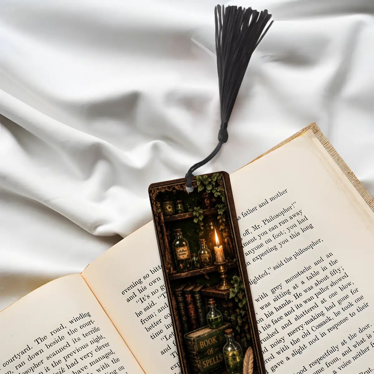 Bibliophile Gothic Wooden Bookmark