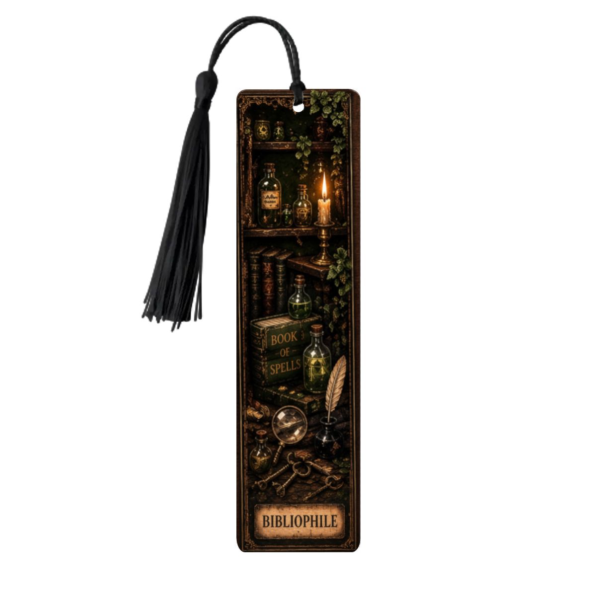 Bibliophile Gothic Wooden Bookmark