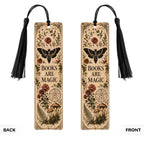 Books Are Magic Botanical Wooden Bookmark