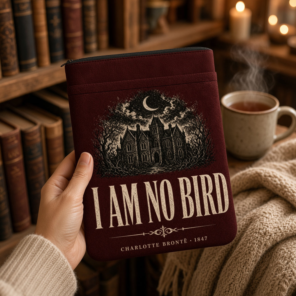 I Am No Bird Book Sleeve — Jane Eyre Zippered Case
