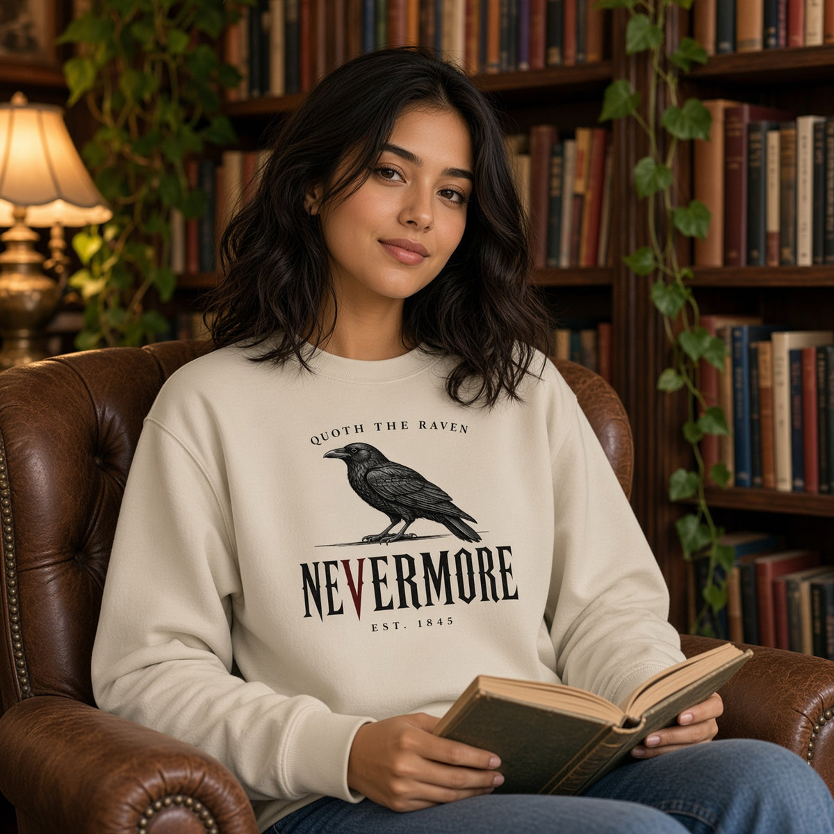 Quoth the Raven Sweatshirt — Edgar Allan Poe Crewneck
