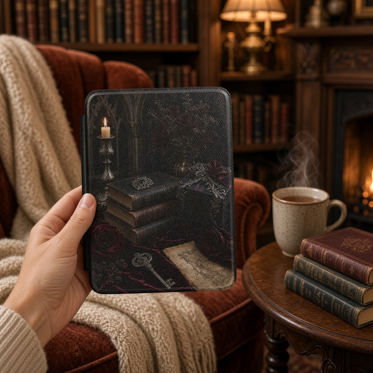 The Candlelit Archive — Gothic Kindle Case